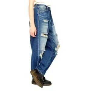 Sandrine Rose Denim Jeans Size 25 Baggy Style Blue NWT $216 Free People